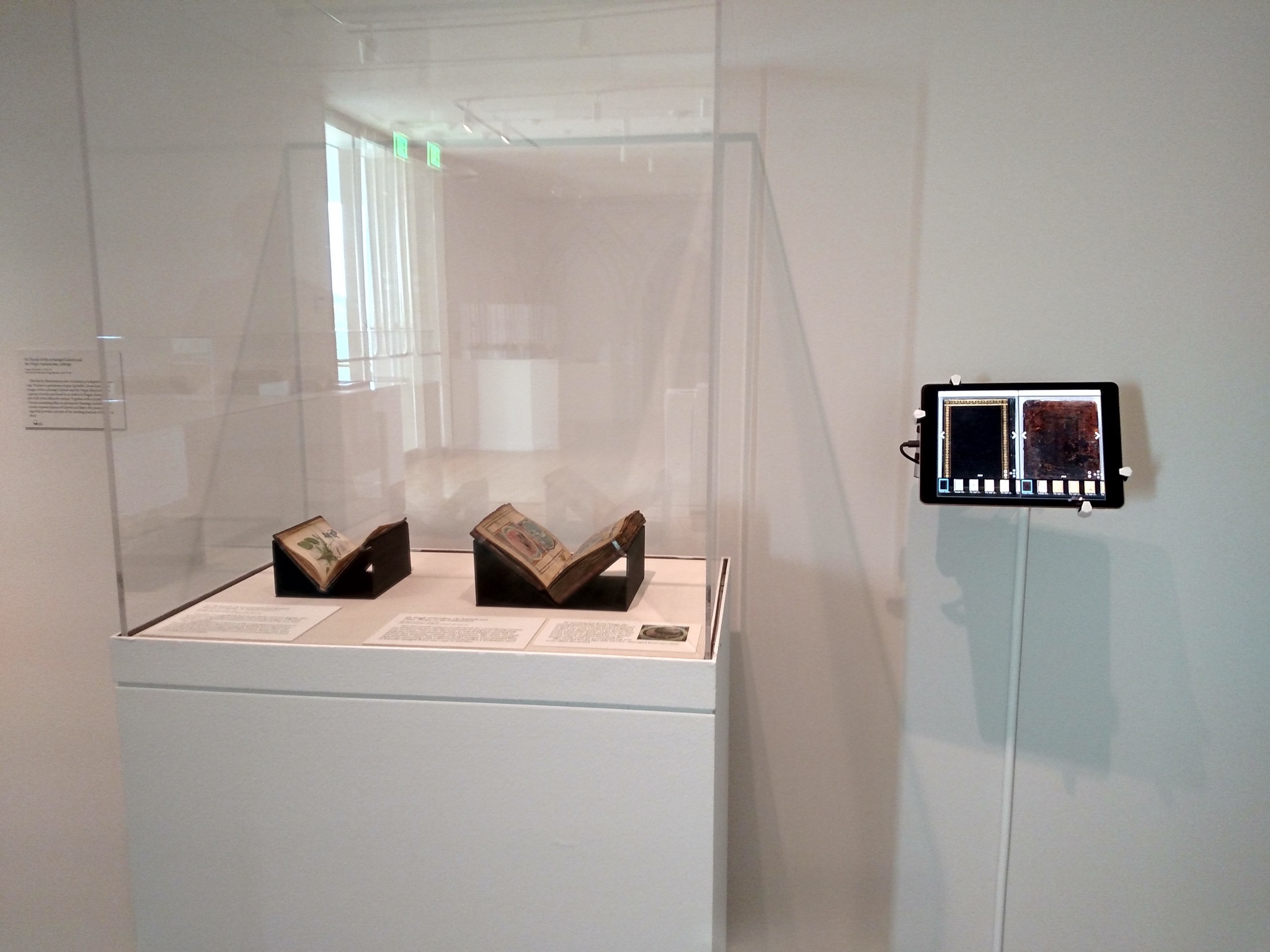 Mirador instances on display at McMullen Museum, Boston College.