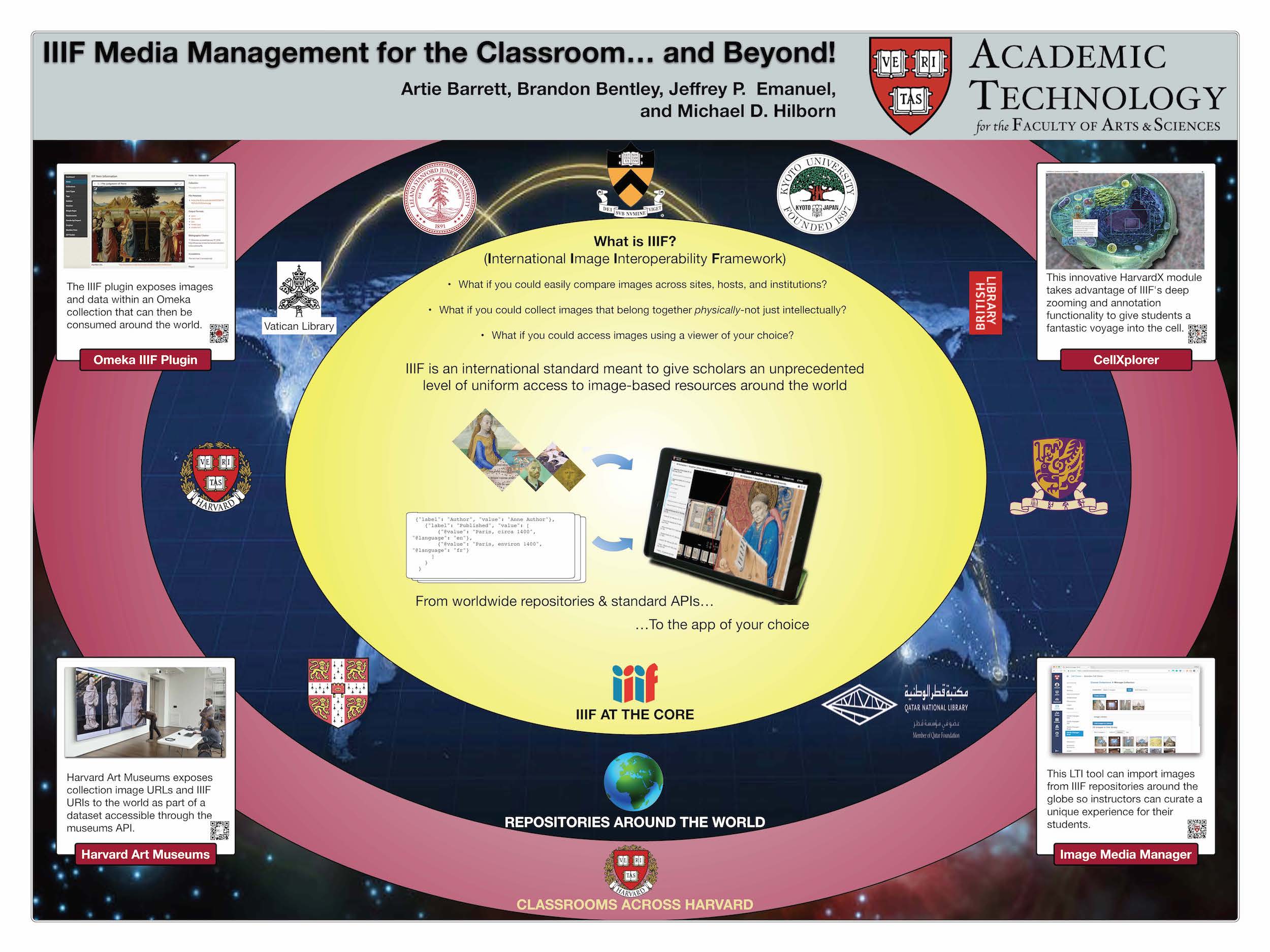 A poster titled IIIF Media Management for the Classroom ... and Beyond!